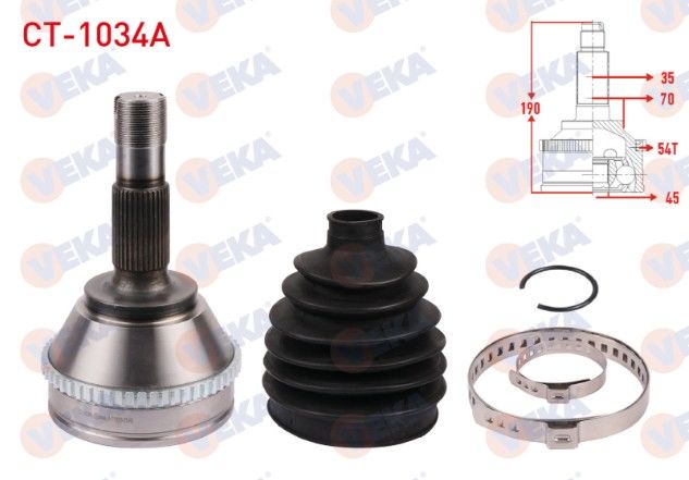 FIAT DUCATO (230) 2.5 TDI 18q ABSLI 54 DIS 16 JANT 35X45X70 UZUNLUK 190 mm 1994-2002 AKS KAFASI SOL-SAG ON DIS
