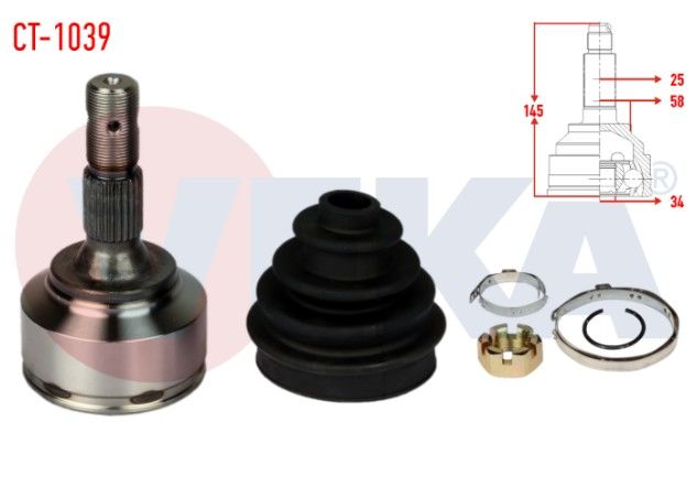 PEUGEOT 307 (3A/C) 1.4 HDI 25X34X58 UZUNLUK 145 mm 2000-2007 AKS KAFASI SOL-SAG ON DIS
