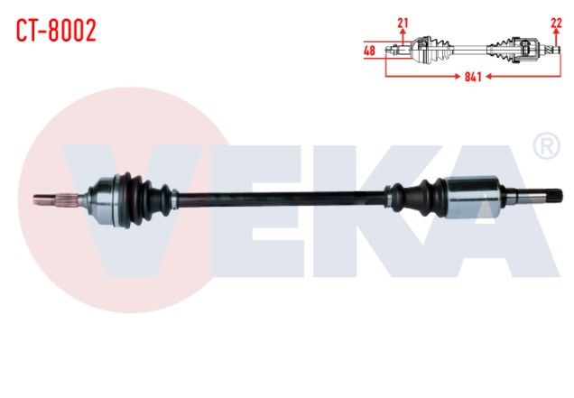 CITROEN C2 (JM) 1.4 YAYLI TIP UZUNLUK 841mm 2003-2009 KOMPLE AKS SAG ON