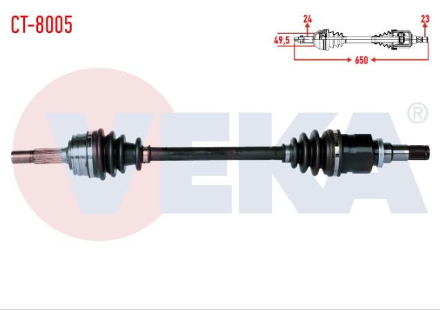 CITROEN C1 (PM_, PN_) 1.0 UZUNLUK 650mm 2005-2015 KOMPLE AKS SOL ON