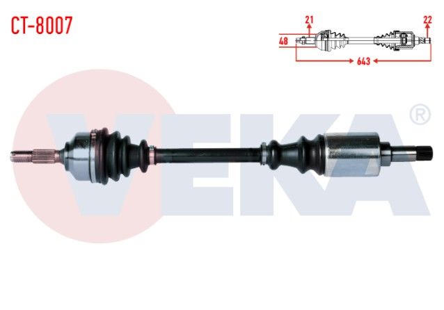 CITROEN C2 (JM) 1.4 HDI MA68 SANZIMAN UZUNLUK 643mm 2003-2009 KOMPLE AKS SOL ON