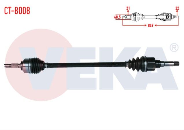 CITROEN C2 (JM) 1.4 HDI MA68 SANZIMAN UZUNLUK 849mm 2003-2009 KOMPLE AKS SAG ON