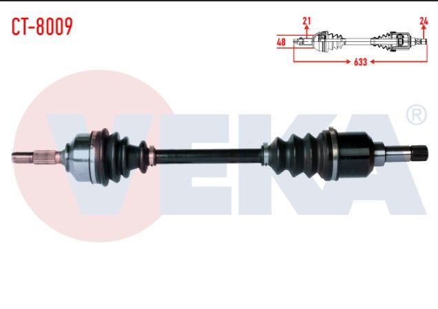 CITROEN C3 (FC) 1.4 HDI BE SANZIMAN M-T UZUNLUK 633mm 2002-2009 KOMPLE AKS SOL ON