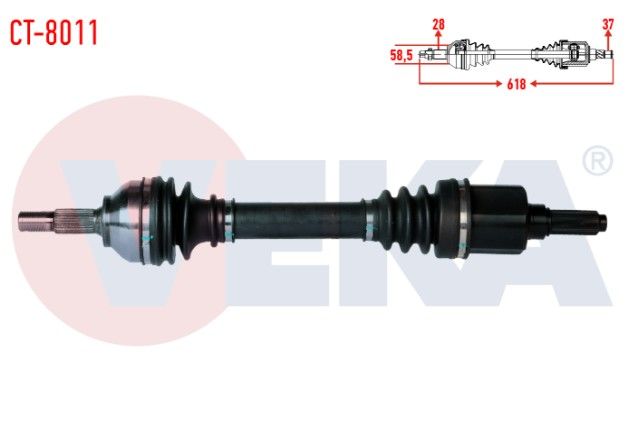 CITROEN C5 III (RD) 2.0 HDI A-T UZUNLUK 618mm 2008-2015 KOMPLE AKS SOL ON