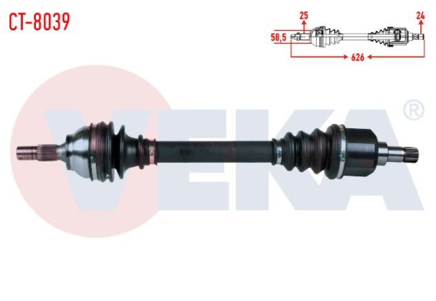 CITROEN C4 (B7) 1.6 HDI A-T/M-T UZUNLUK 626mm 2009- KOMPLE AKS SOL ON