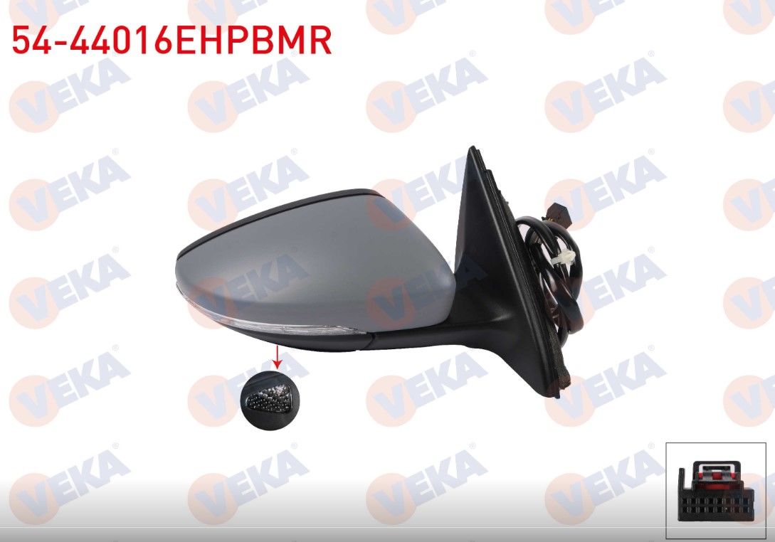 VOLKSWAGEN JETTA IV 2010-2014 DIS DIKIZ AYNASI SAG ELEKTRIKLI ISITMALI ASTARLI OTOMATIK KATLANIR SINYALLI 13 PIN ALT AYDINLATMA HAFIZALI