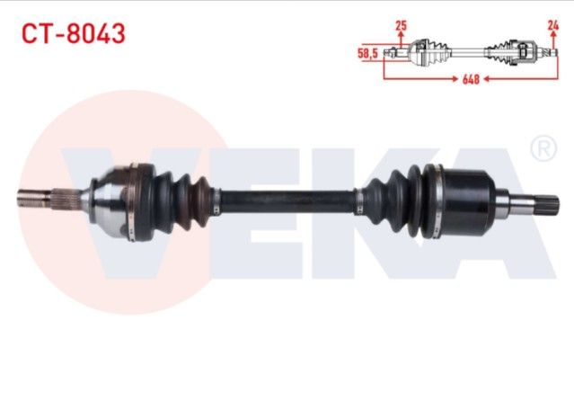 CITROEN C5 II (RC) 1.6 HDI M-T UZUNLUK 648mm 2004-2008 KOMPLE AKS SOL ON