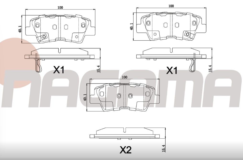 HYUNDAI ELANTRA 1.6 D-CVVT 2011-2015/ SONATA V 2.0 VVTI 2005-2010 / KIA SOUL (AM) 1.6 CRDI 2009-/ OPTIMA 1.7 CRDI 2012- FREN BALATA ARKA IKAZLI