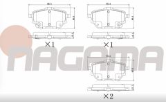 TOYOTA COROLLA (E21) 1.6 VVT-I 2019- ELEKTRONIK PARK FRENI OLMAYAN ARACALAR ICIN FREN BALATA ARKA IKAZLI