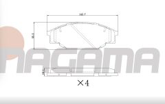 TOYOTA HI-LUX PICK UP (_N_) 2.4 D 4X4 1983-2005 / HI-ACE II (H5_) 2.4 D 1983-1989 / HI-LUX PICK UP (_N_) 2.5 D 1983-2005 FREN BALATA ON TEL DELIKLI