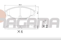 TOYOTA HI-LUX PICK UP (_N_) 2.5 D-4D 1983-2005 / HI-LUX PICK UP (_N_) 2.5 2.4 D 1983-2005 / HI-ACE III (_H10_) 2.0 1989-1995 / HI-ACE III (_H10_) 2.4 D 1989-1995 FREN BALATA ON IKAZLI