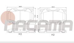 TOYOTA HI-LUX PICK UP 2.5 D 1983-2005 / 2.5 D-4D 1983-2005 / LAND CRUISER (_J7_) 2.4i 1984-1996 / LAND CRUISER 90 (_J9_) 3.0 TD 1996-2002/ 3.0 D 1996-2002/ 3.0 D-4D 1996-2002 FREN BALATA ON IKAZLI