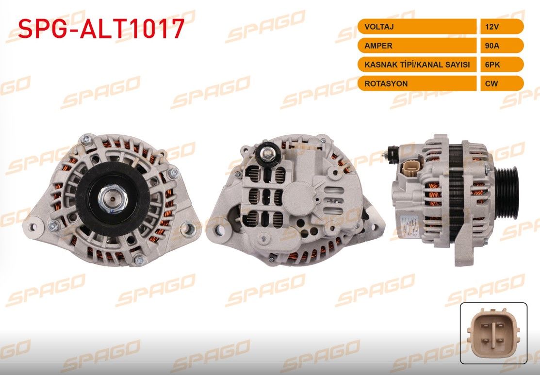 HONDA CIVIC VII 1.4i - 1.6i 2000-2006 ALTERNATOR 12V/90A 6PK (ALT532)