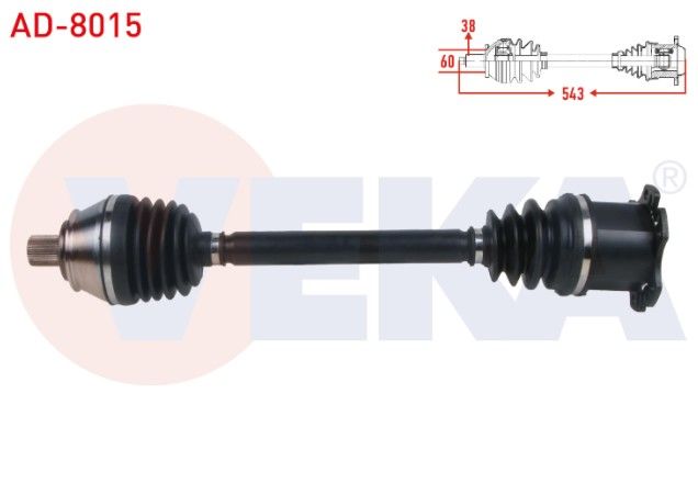 Audi A6 (4F2,C6) 2.0 TDI A-T 2004-2011 / A8 (4E_) 3.0 TDI A-T 2003-2011 Komple Aks Sol Ön Uzunluk 543mm