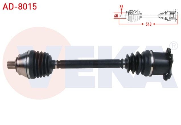Audi A6 (4F2,C6) 2.0 TDI A-T 2004-2011 / A8 (4E_) 3.0 TDI A-T 2003-2011 Komple Aks Sol Ön Uzunluk 543mm