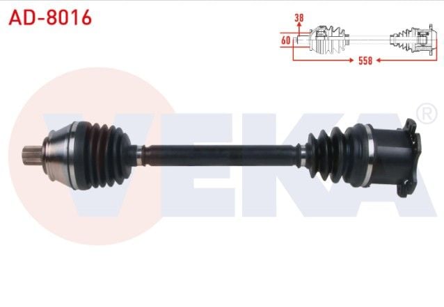 Audi A6 (4F2,C6) 2.0 TDI A-T 2004-2011 / A8 (4E_) 3.0 TDI A-T 2003-2011 Komple Aks Sağ Ön Uzunluk 558mm