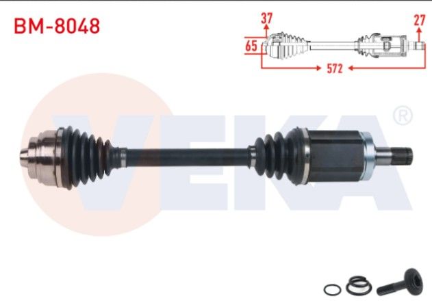 BMW 5 Serisi Gran Turismo (F07) 530D - 535D A-T 2010-2017 / 7 Serisi (F01) 730D - 740 D - 750 i A-T 2009 Komple Aks Sol Ön Uzunluk 572mm