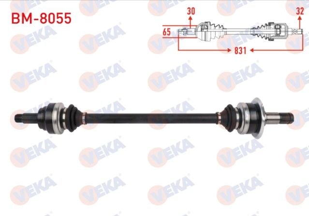BMW 5 Gran Turismo (F07) 530 D - 535 D X-Drive 8 A-T 2009-2017 / 7 (F01,F02,F03,F04) 730 - 735 -740 D X-Drive 8 A-T 2009-2017 Komple Aks Sağ Arka Uzunluk 777mm