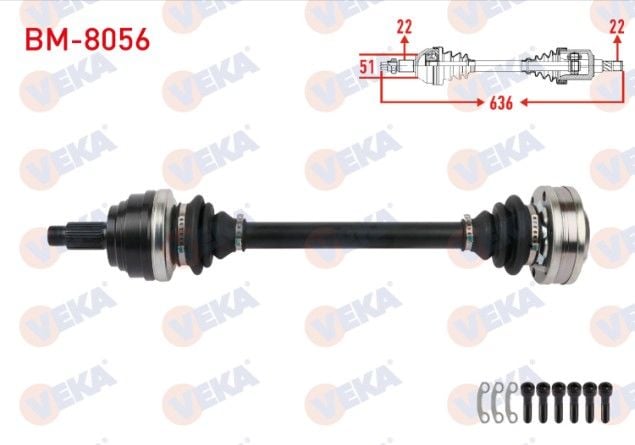 BMW 3 Serisi (E30) 316i, 318i 1987-1991 Komple Aks Sol-Sağ Arka Uzunluk 574mm