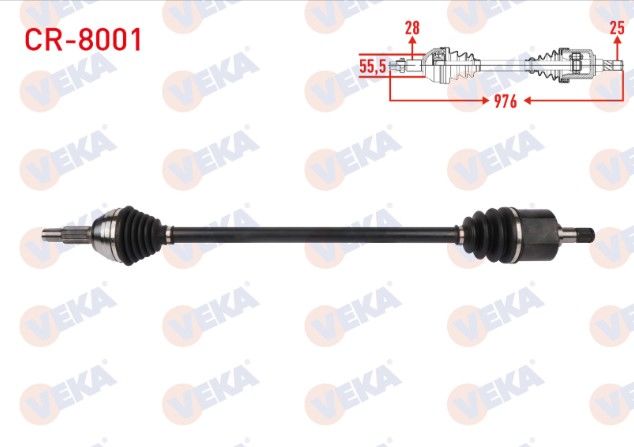 Chery Alia 1.6 2006-2009 Komple Aks Sağ Ön Uzunluk 976mm