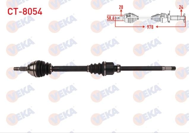 Citroen C5 III 1.6 HDI A-T 2008-2015/ Peugeot 508 1.6 THP A-T 2010- Komple Aks Sağ Ön Uzunluk 978mm