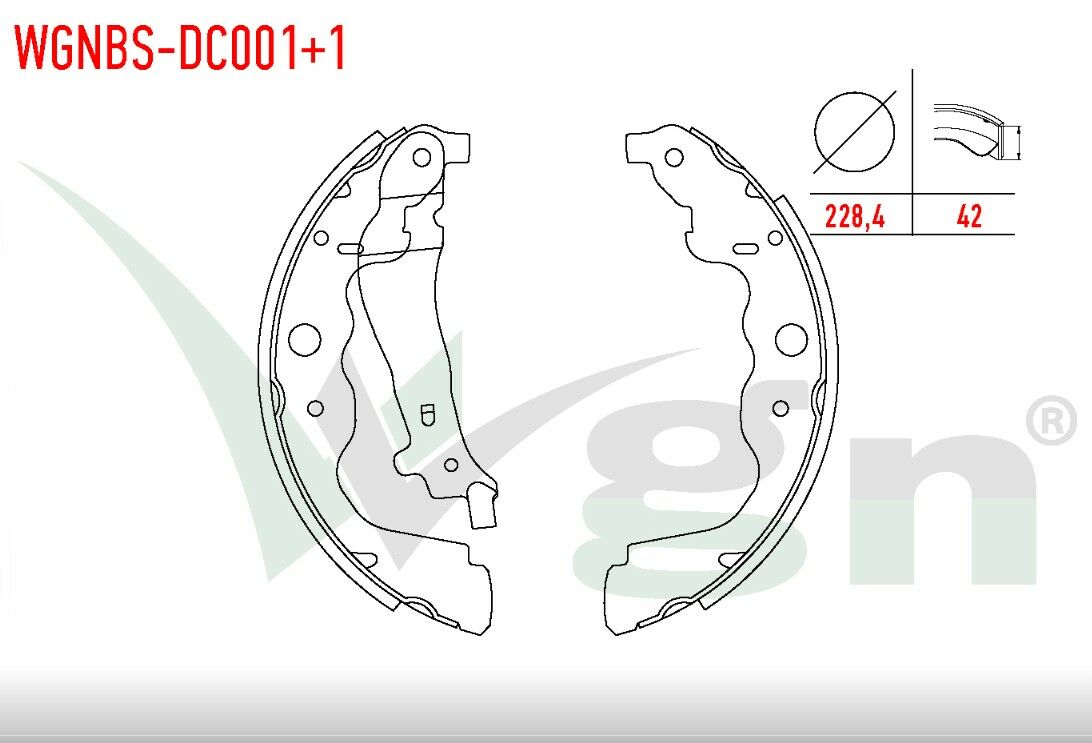 CLIO IV 1.5 DCI LEVYELI 228,4X42 mm 2012-/CAPTUR 1.5 DCI 2013-/LODGY 1.5 DCI 2012-/DUSTER 1.5 DCI 2012-/CLIO IV 1.2 16v 2012-/SANDERO 1.5 DCI 2008-2013 FREN PABUC BALATA ARKA +1mm KALIN