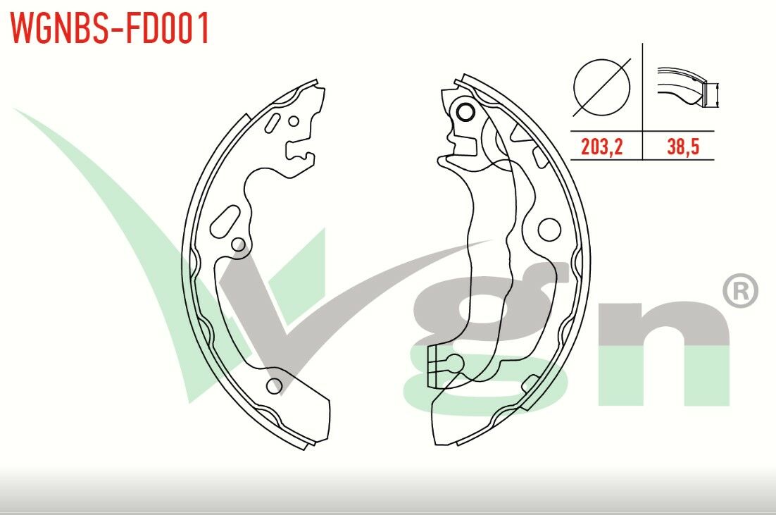 FORD FOCUS I (DAW,DBW) 1.6i 16v LEVYELI 203,2X38,5 mm 1998-2004/ FOCUS I 1.8i 16v 1998-2004/ FOCUS I 1.6 TDCI 1998-2004 FREN PABUC BALATA ARKA