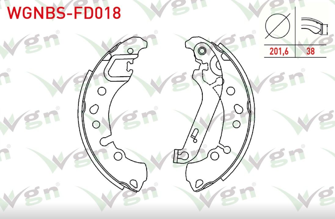 FORD FIESTA VII 1.0 2017- FREN PABUC BALATA ARKA LEVYELI 201,6X38mm