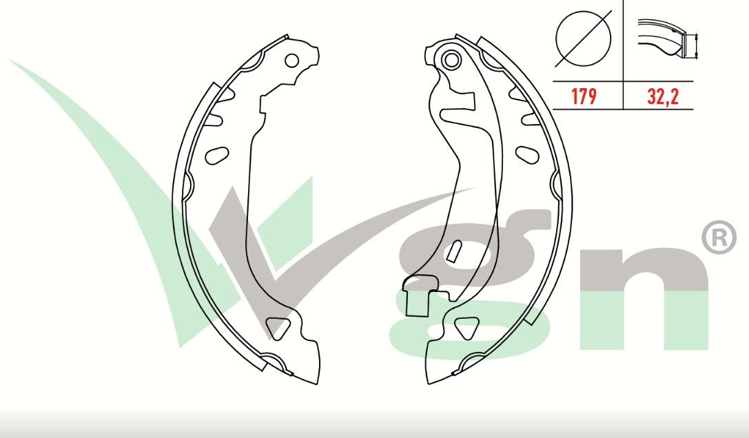 FIAT TEMPRA 1.6 LEVYELI 179X32,2 mm 1992-1999/ FIAT TIPO 1.6i 1990-2000/ FIAT TEMPRA 1.6i 1992-1999/ FIAT TIPO 1.4i 1990-2000 FREN PABUC BALATA ARKA