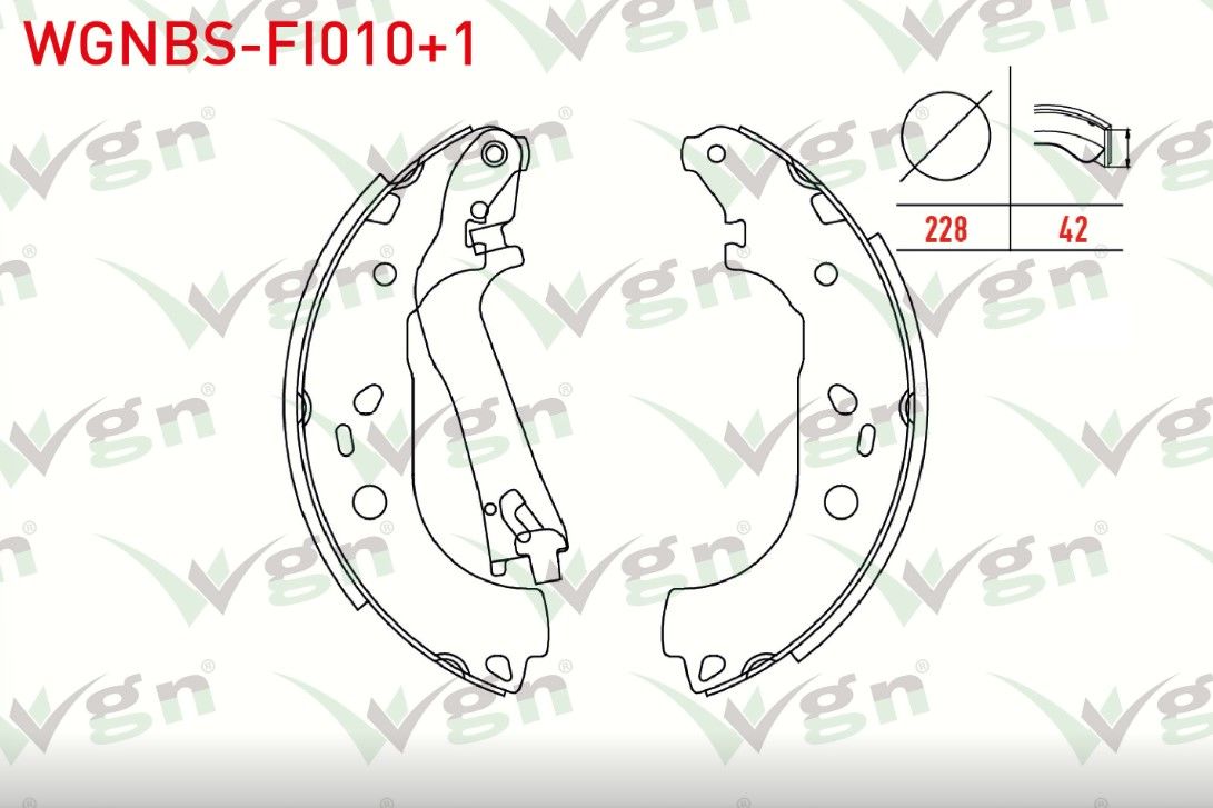 FIAT DOBLO (119,223) 1.3 MJT LEVYELI 228X42 mm 2001-2010/ DOBLO 1.6 MJT 2001-2010/ COMBO D 1.6 CDTI 2012- FREN PABUC BALATA ARKA +1mm DAHA KALIN