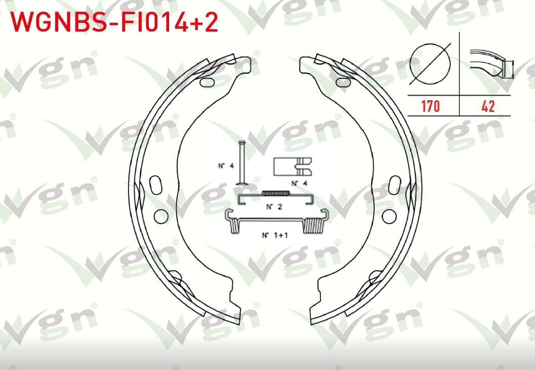 FIAT DUCATO 2.0JTD - 2.3 MJT 2006-2014/ PEUGEOT BOXER III 2.2 HDI - 2.0 HDI 2006-2014/CITROEN JUMPER III 2.0 HDI - 2.2 HDI 2006-2014 EL FREN BALATASI KIT 170x42 2mm DAHA KALIN