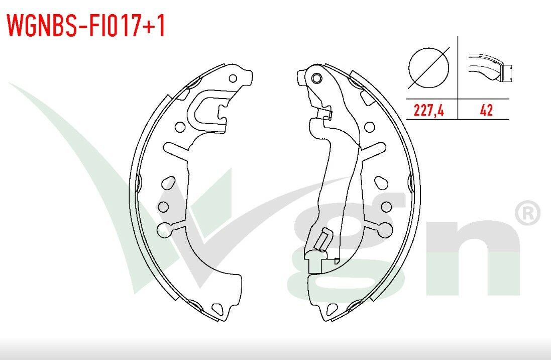 FIAT EGEA 1.3 MJT LEVYELI 227,4X42 mm 2015-/FIAT 500L 1.6 MJT 2012-/FIAT 500L 1.3 MJT 2012-/FIAT 500L 0.9 2012-/FIAT 500L 1.4 2012- FREN PAPUC BALATA ARKA +1mm DAHA KALIN