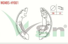 HYUNDAI ACCENT I (X-3) 1.5i LEVYELI 180X31 mm 1994-2000/ ELANTRA 1.6i 2001-2007 FREN PABUC BALATA ARKA