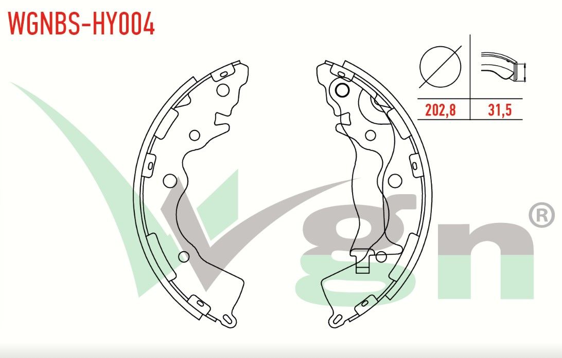 HYUNDAI ACCENT ERA 1.4i 16v LEVYELI 202,8x31,5 mm 2006-2012/ACCENT ERA 1.5 CRDI- 2006-2012/ACCENT ERA 1.6 CVVT- 2006-2012/RIO II 1.5 CRDI- 2006-2011 FREN PABUC BALATA ARKA
