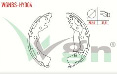HYUNDAI ACCENT ERA 1.4i 16v LEVYELI 202,8x31,5 mm 2006-2012/ACCENT ERA 1.5 CRDI- 2006-2012/ACCENT ERA 1.6 CVVT- 2006-2012/RIO II 1.5 CRDI- 2006-2011 FREN PABUC BALATA ARKA