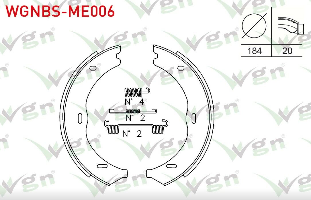 MERCEDES VITO (W639) 109-110-111-113-115-116 CDI 2003-2014 / VITO (W447) 109-111-114-116-119 CDI 2014- / VIANO (W639) 2.0-2.2 CDI 2003-2014 EL FREN BALATA ARKA AKSESUARLI 184X20