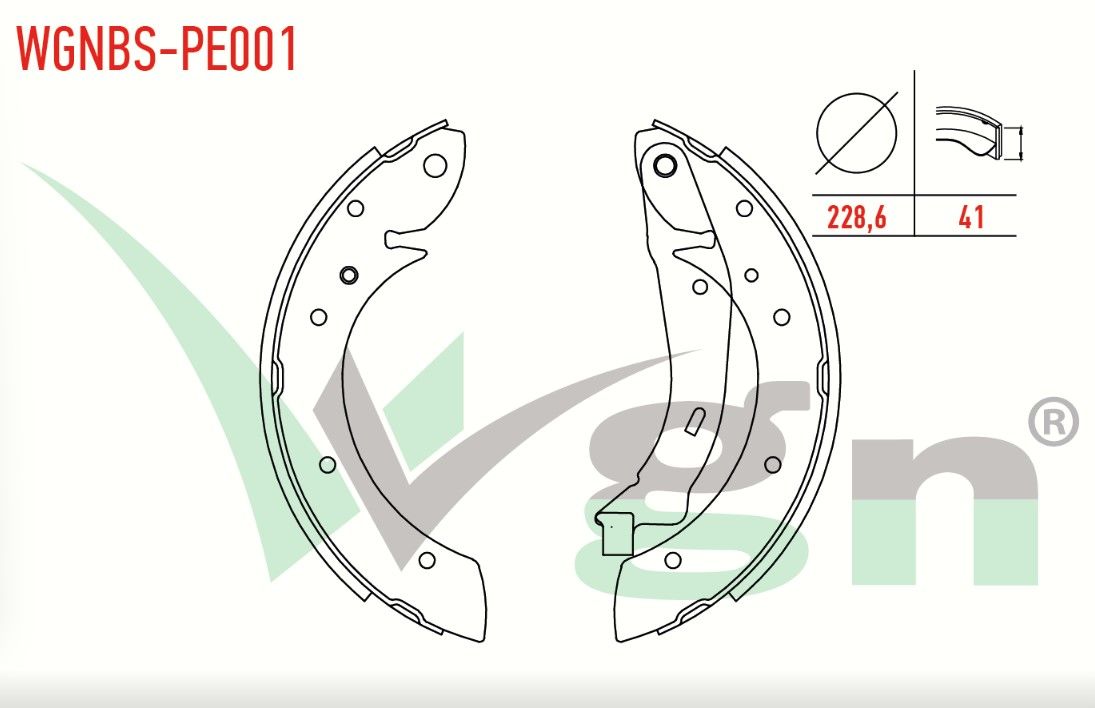 PEUGEOT PARTNER (5,5F) 1.9 D LEVYELI 228,6X41 mm 1996-2008/PARTNER 1.6 HDI- 1996-2008/BERLINGO 1.6 HDI- 2008-/PARTNER 2.0 HDI- 1996-2008/BERLINGO 2.0 HDI- 1996-2008 FREN PABUC BALATA ARKA