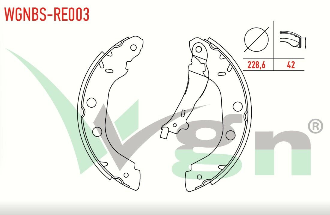 RENAULT KANGOO (KC0/1) 1.5 DCI LEVYELI 228,6X42 mm 1998-2008/ KANGOO 1.9 DTI- 1998-2008/ KANGOO 1.4i 1998-2008 FREN PABUC BALATA ARKA +1mm DAHA KALIN