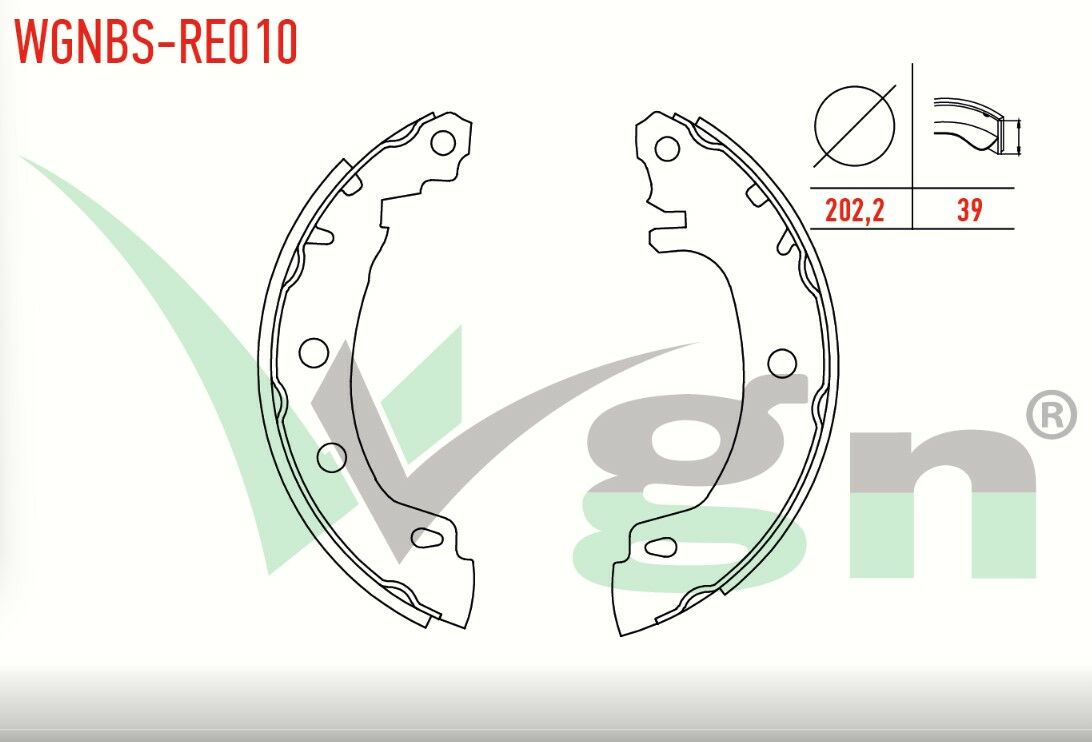 RENAULT MEGANE I (BA0/1) 1.4i 16v 202,2X39 mm 1996-2003/RENAULT MEGANE I (BA0/1) 1.6i 16v 1996-2003/RENAULT MEGANE I (BA0/1) 1.9 D 1996-2003 FREN PABUC BALATA ARKA