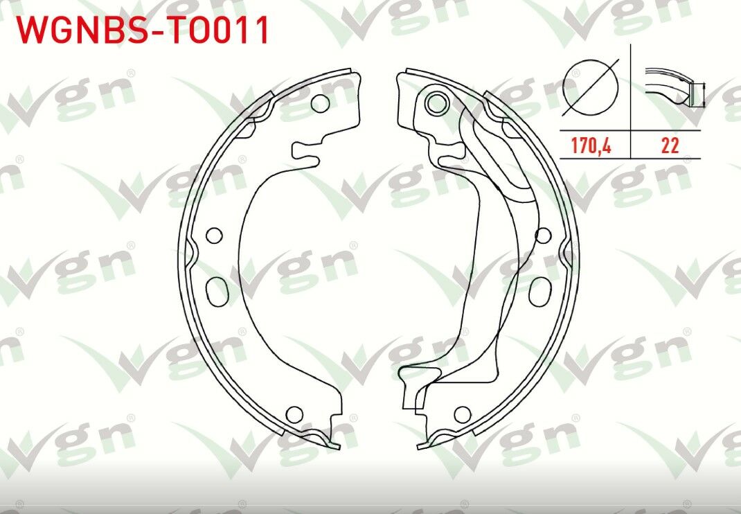 TOYOTA COROLLA (_E12_) 1.4 VVT-I LEVYELI 172X22 mm 2002-2007 / COROLLA (_E12_) 1.6 VVT-I 2002-2007 EL FREN BALATASI