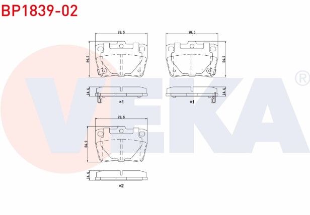 Toyota RAV4 II 1.8 VVT-I 2000-2006/ RAV4 II 2.0 D-4D 2000-2006/ Chery Tiggo 1.6 2010- Fren Balata İkazlı Arka