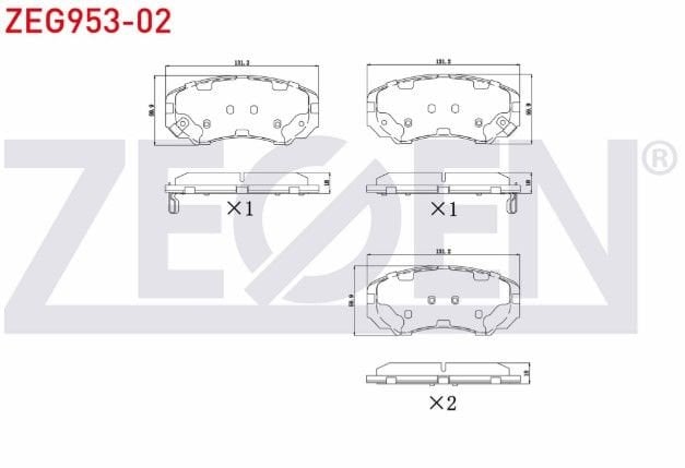 Chery Tiggo 7 Pro 23- / Sonata IV 2.0i 01-04 / Sonata IV 2.7i V6 01-04 / Tucson 2.0 CRDI 04-10 / Elantra 1.6i 01-07 / Elantra 2.0 CRDI 01-07 / Sportage 2.0 CRDI 04-10 Fren Balata Ön İkazlı