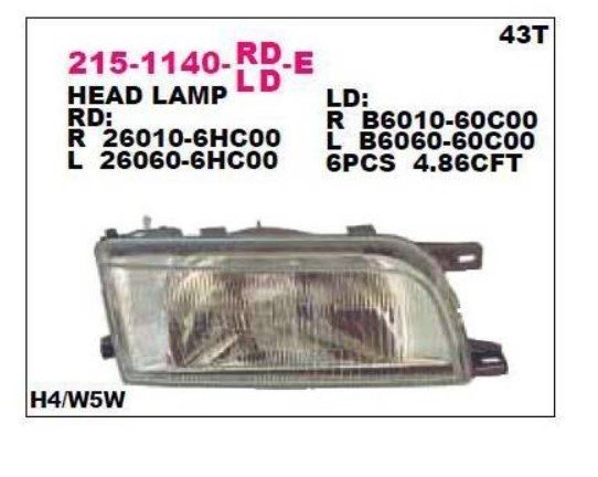 NISSAN SUNNY N14 FAR 94-95BENZIN