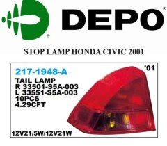HONDA CIVIC SD STOP LAMBASI DIŞ SOL 01-03 BENZIN