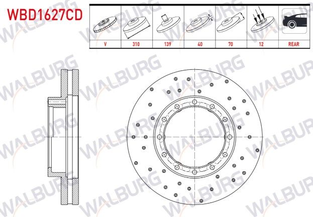 Mitsubishi Fuse Canter Euro 5 2012- / Prestige Fren Diski Arka Havalı 12 BJN 310X40X139X70