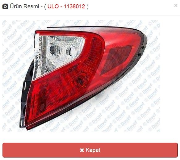 Toyota C-HR 17-19 Dış Stop Lambası Ledli ULO 1138011-1138012 Orjinal