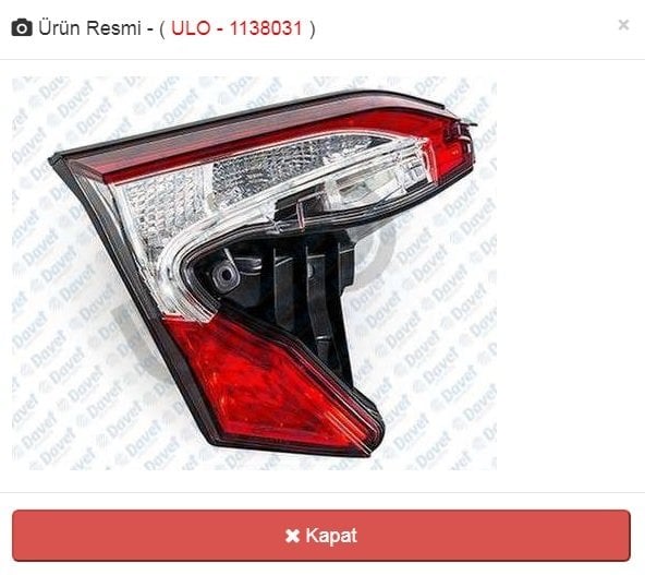 Toyota C-HR 17-19 İç Stop Lambası Ledli ULO1138031-1138032 Orjinal