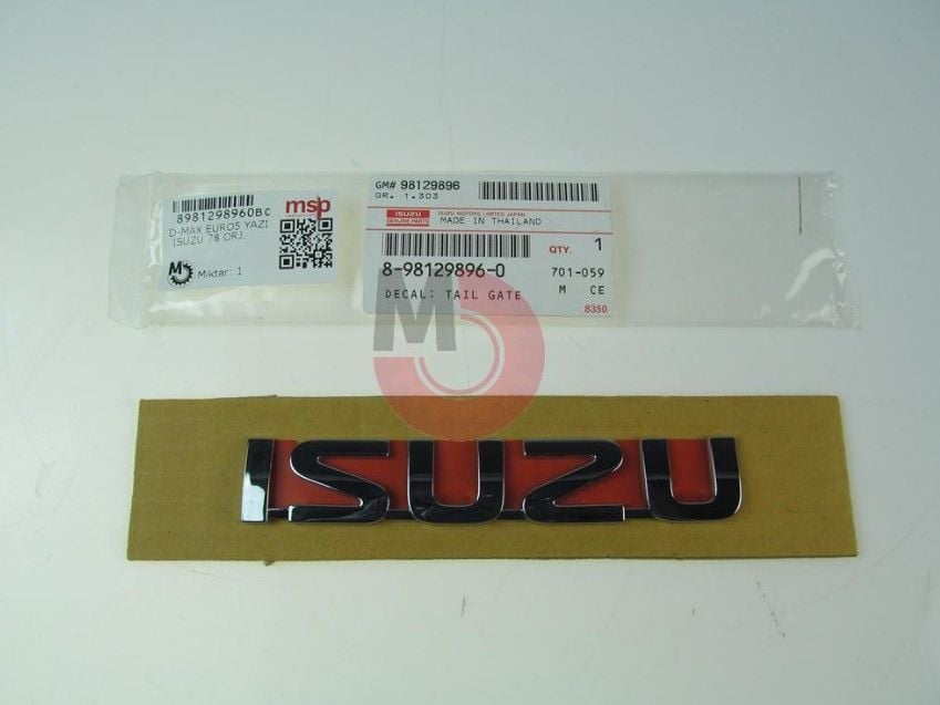 D-MAX EURO5 Yazı Isuzu Arka Kapak (78) (EURO5) Orj.