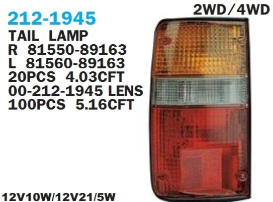 TOYOTA	HILUX LN85/106 2WD/4WD STOP LAMBASI SAĞ 89-97 DIZEL