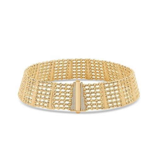 14 Ayar Altın Yedi Sıra Choker Kolye